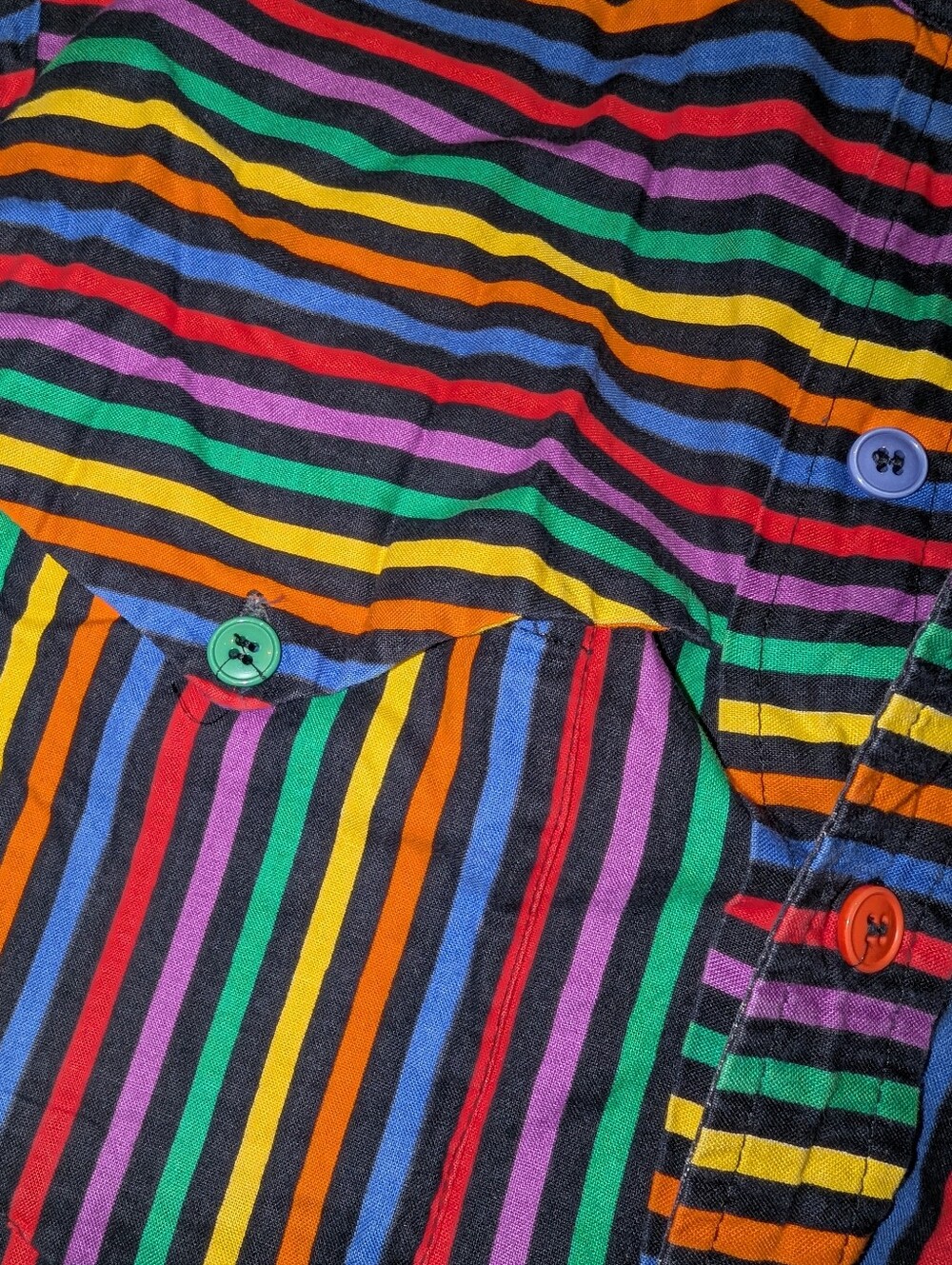 Vintage Mo Betta by Janice Western shirt rainbow Stripe men size M Garth Brooks - Picture 5 of 7